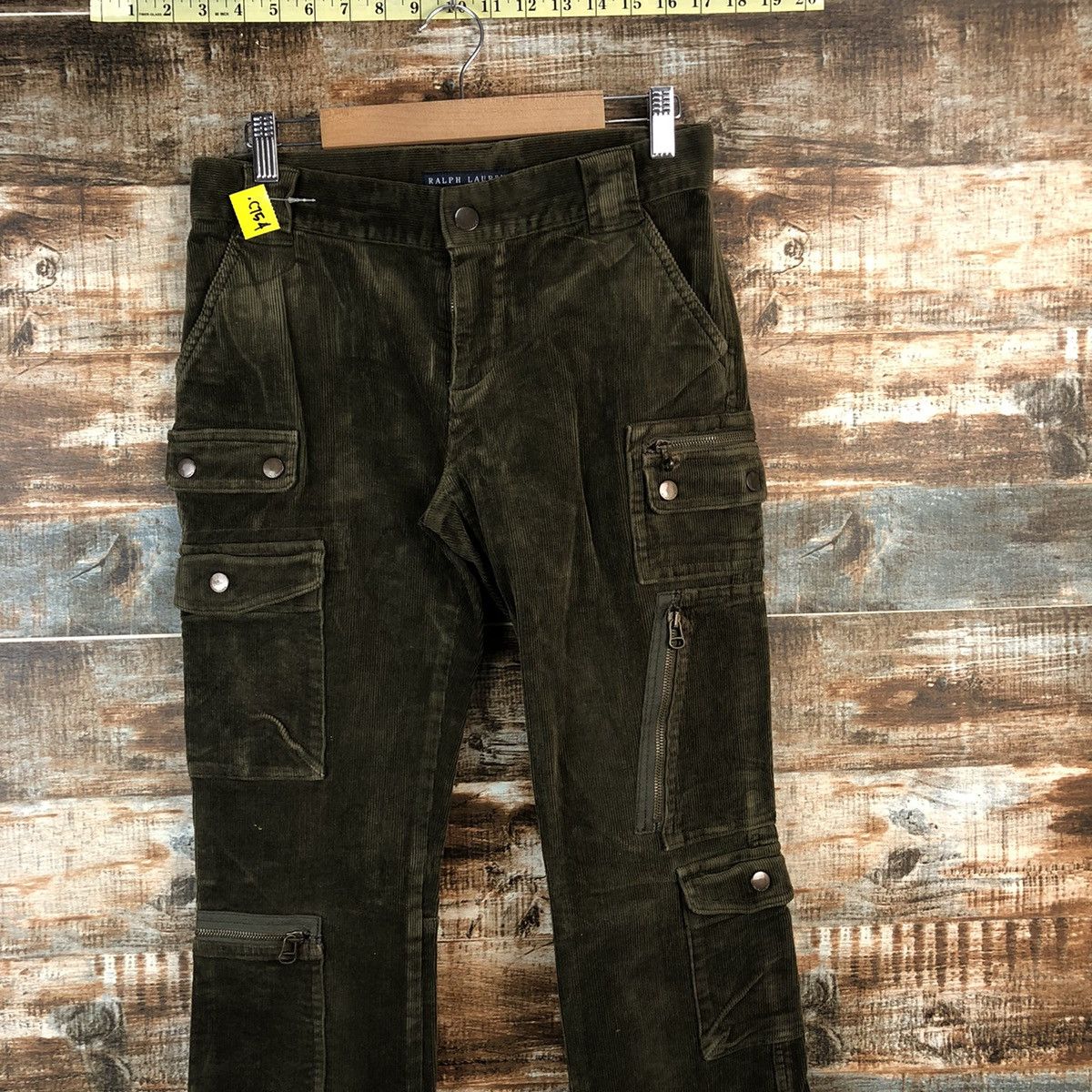 DL Ralph Lauren Green Multipocket Corduroy Pants #C754