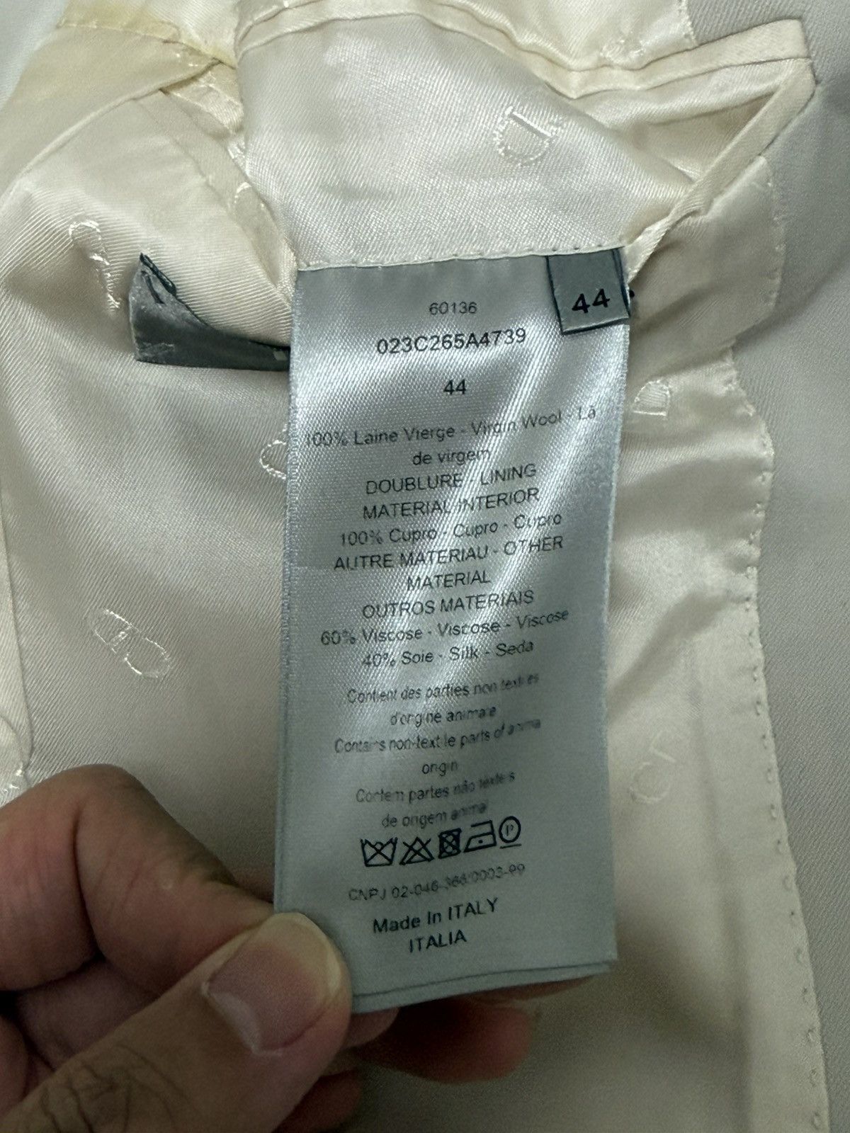 Daniel Arsham × Dior Dior ecru wool suit 44 / 46 Size 44R - 7 Thumbnail