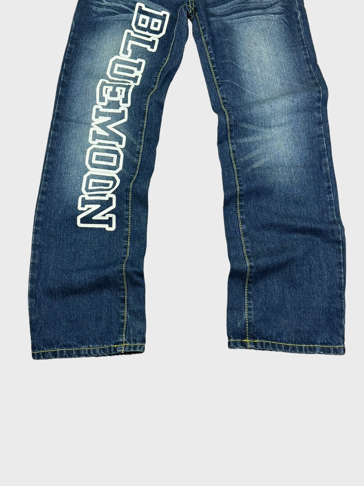 Japanese Brand BLUE MOON BLUE Printed Design Low Rise Denim Pants Size US 30 / EU 46 - 6 Thumbnail