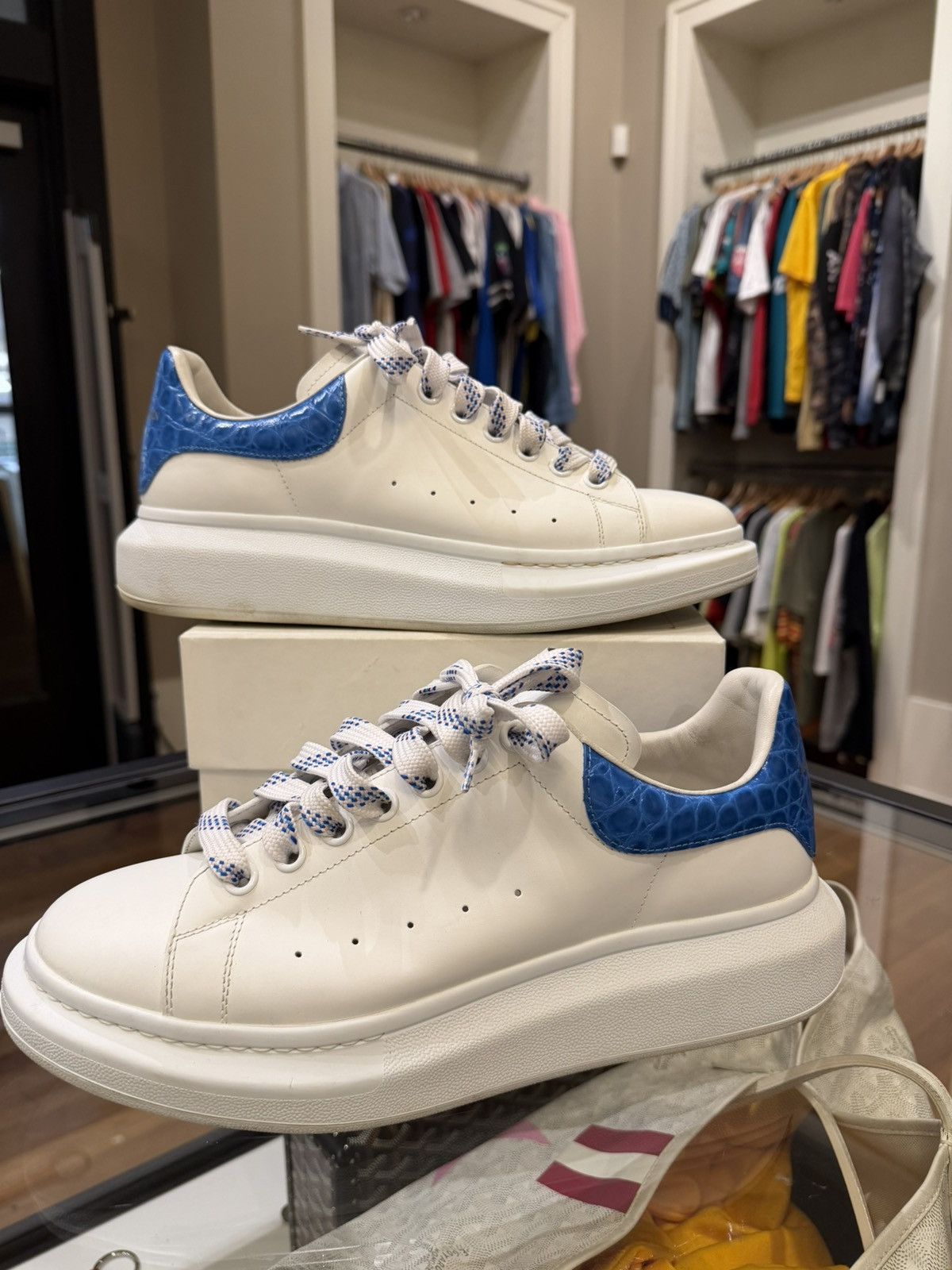 Alexander McQueen Oversized Sneaker - Ultramarine Crocodile