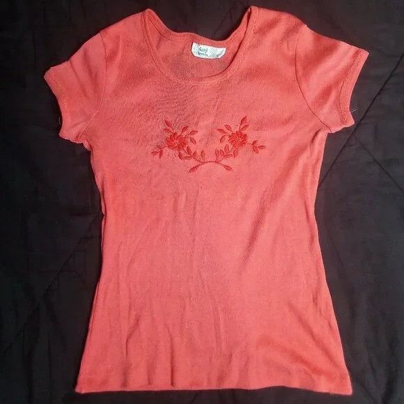Vintage Vintage 70s Dani Lewis Floral Embroidered Top Blouse T-Shirt Size M / US 6-8 / IT 42-44 - 2 Thumbnail