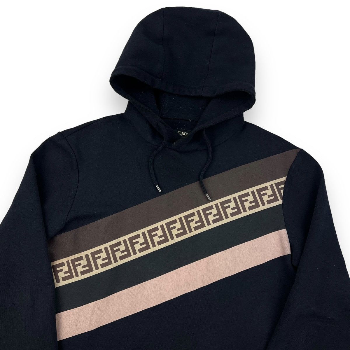 Fendi Fendi Stripe Panelled Black Hoodie Size US S / EU 44-46 / 1 - 1 Thumbnail