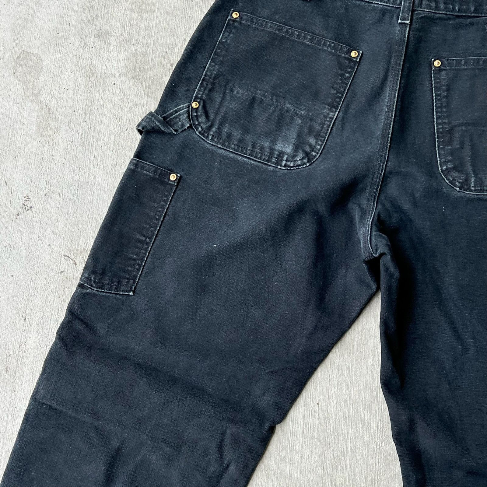 Carhartt × Vintage Carhartt faded black double knee work wear carpenter pants Size US 31 - 12 Thumbnail