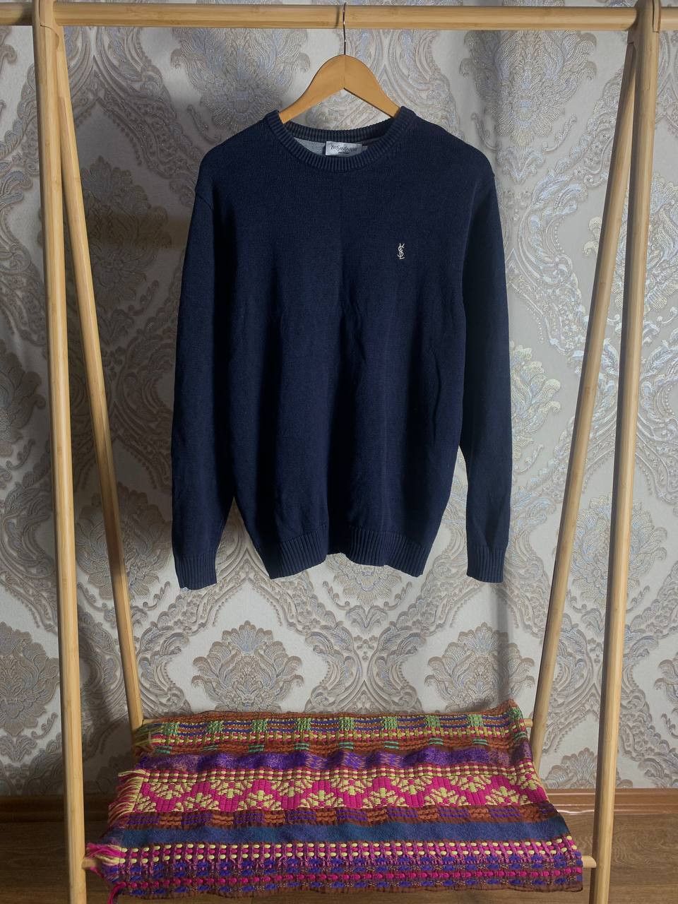 Saint Laurent Paris Vintage Yves Saint Laurent Sweater Retro Designer Knit 90s Size US XL / EU 56 / 4 - 2 Thumbnail