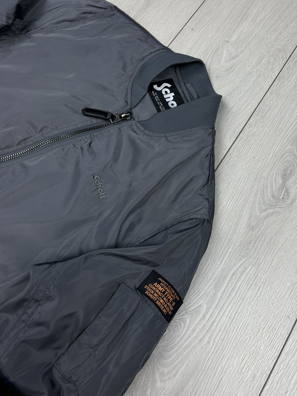 Schott Schott USA Bomber Jacket Size M Grey Size US M / EU 48-50 / 2 - 4 Thumbnail