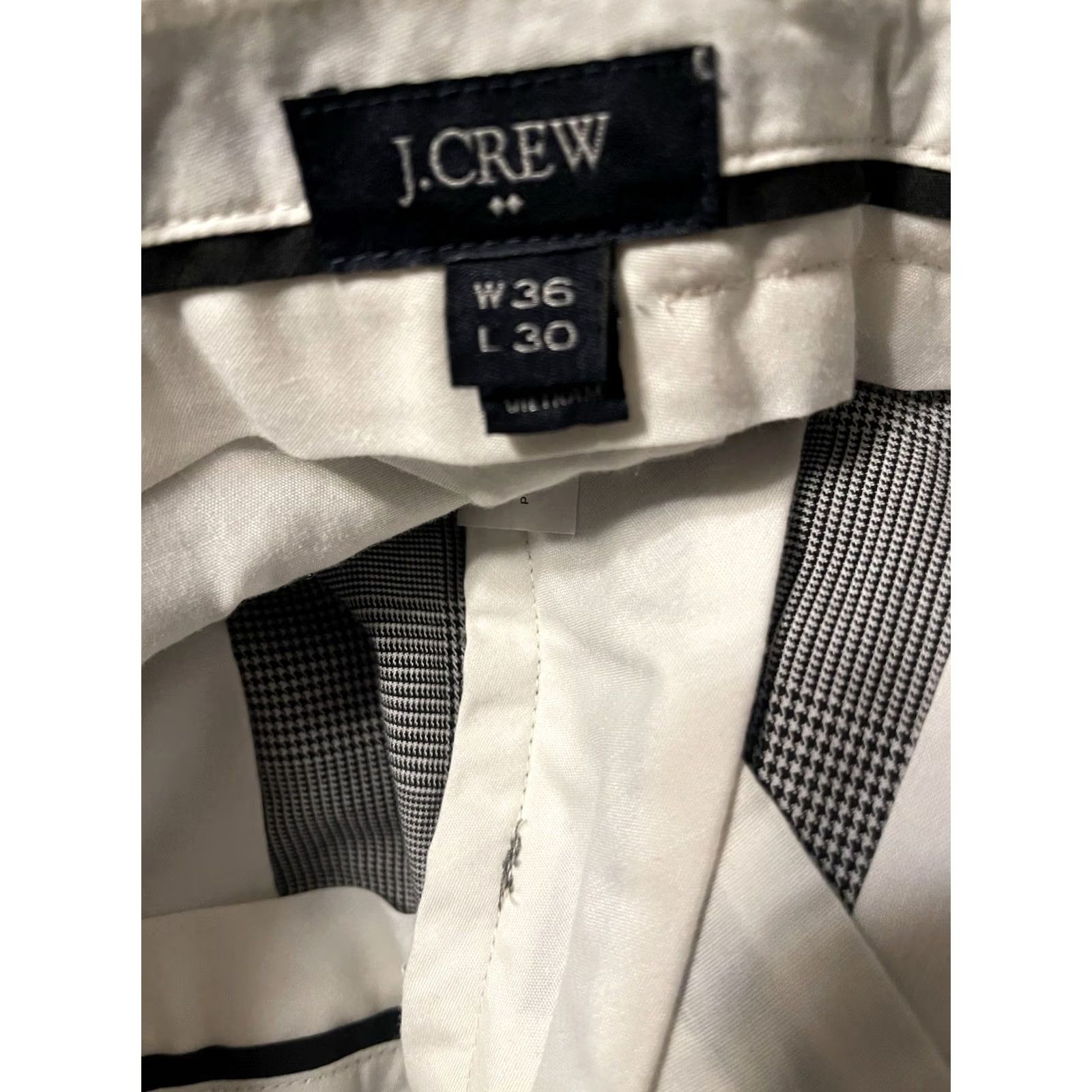 J.Crew J.Crew Men's Gray Houndstooth Cotton Dress Pants Slim 36x29 Size US 36 / EU 52 - 3 Thumbnail