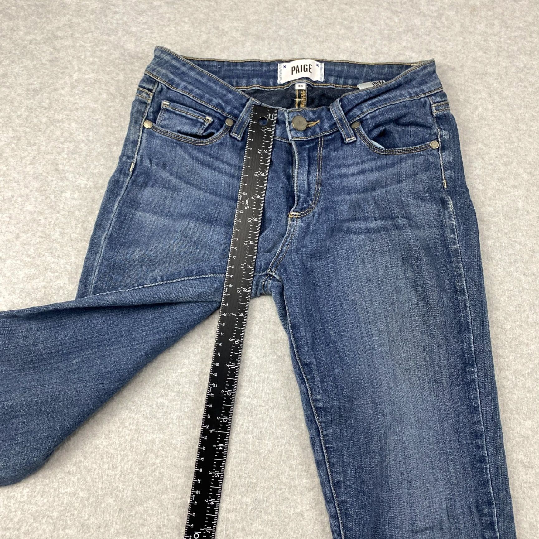 Paige Paige Verdugo jeans Womens 25 Blue Low Rise Ankle Distressed Stretch Denim 5-Pocket Modern Size 42" / US 20 - 3 Thumbnail