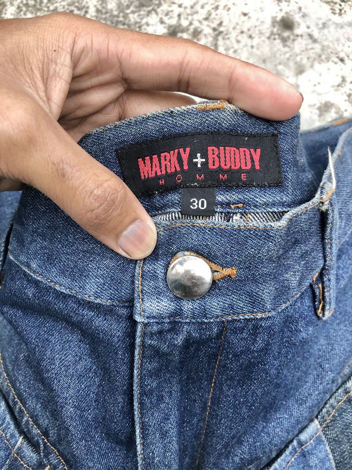 Hypebeast FLARE RECONSTRUCTED MARKY + BUDDY HOMME JEANS Size US 31 - 3 Thumbnail