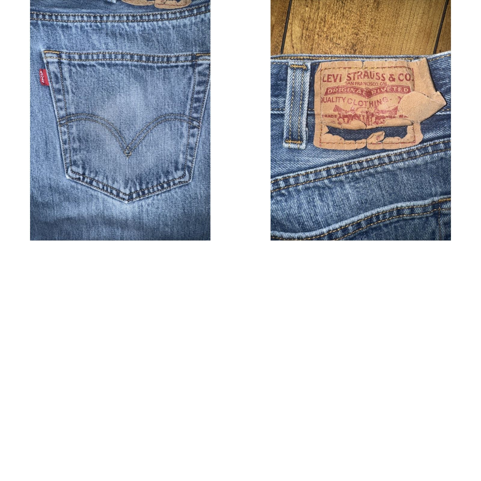 Levi's VINTAGE Levi’s 501 Jeans Straight Button Fly Distressed Denim Blue 36x26 Mens Size US 36 / EU 52 - 8 Thumbnail