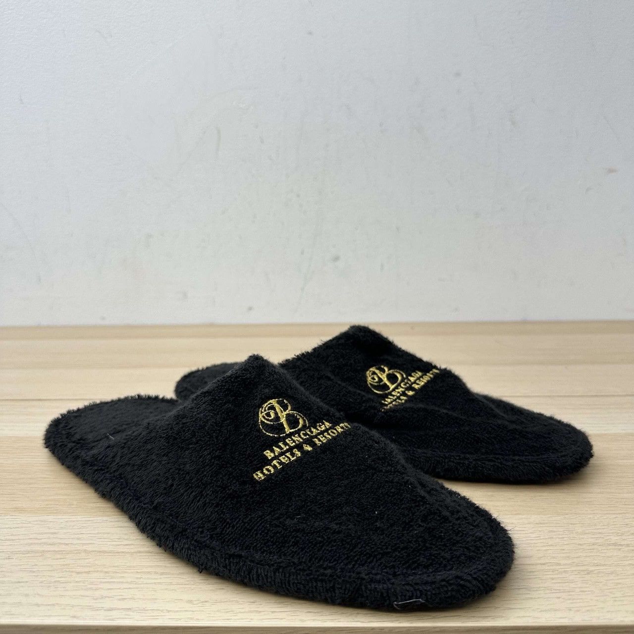 image of Balenciaga Hotel Slippers in Black, Men's (Size 7)