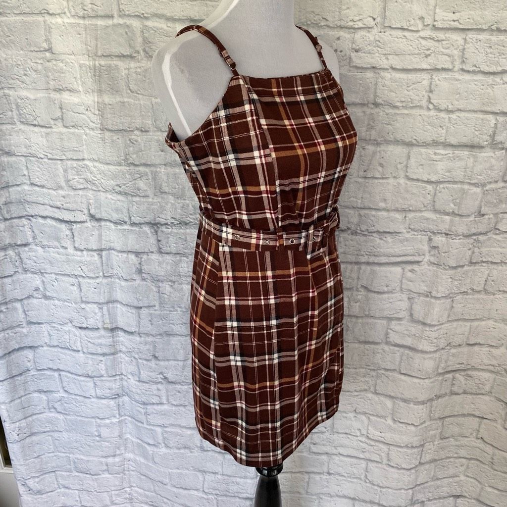 Other Jolie & Joy by FCT with Love women L brown plaid bodycon spa Size L / US 10 / IT 46 - 4 Thumbnail