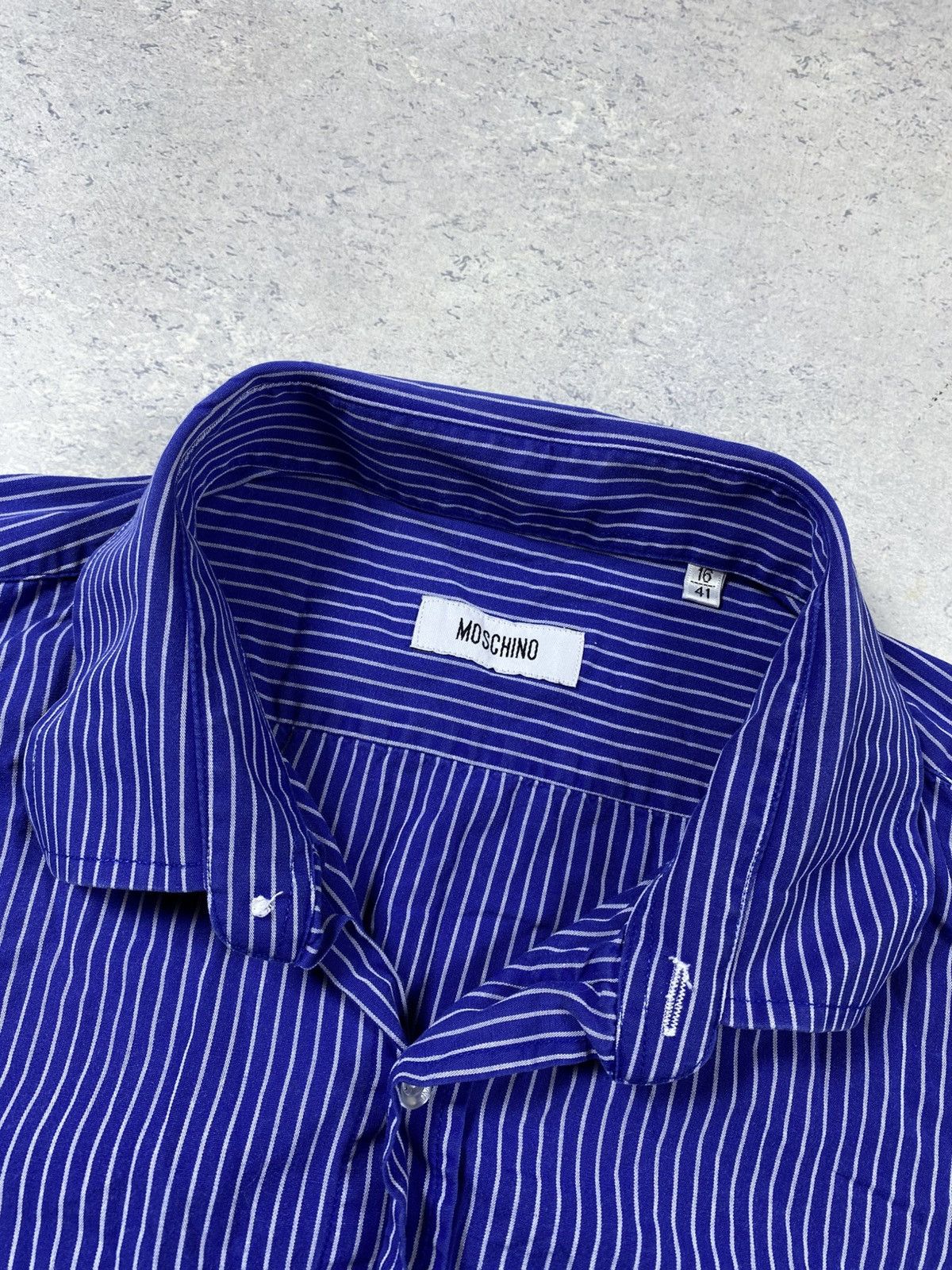 Moschino Moschino Mens Blue Shirt Size Large Size US L / EU 52-54 / 3 - 3 Thumbnail