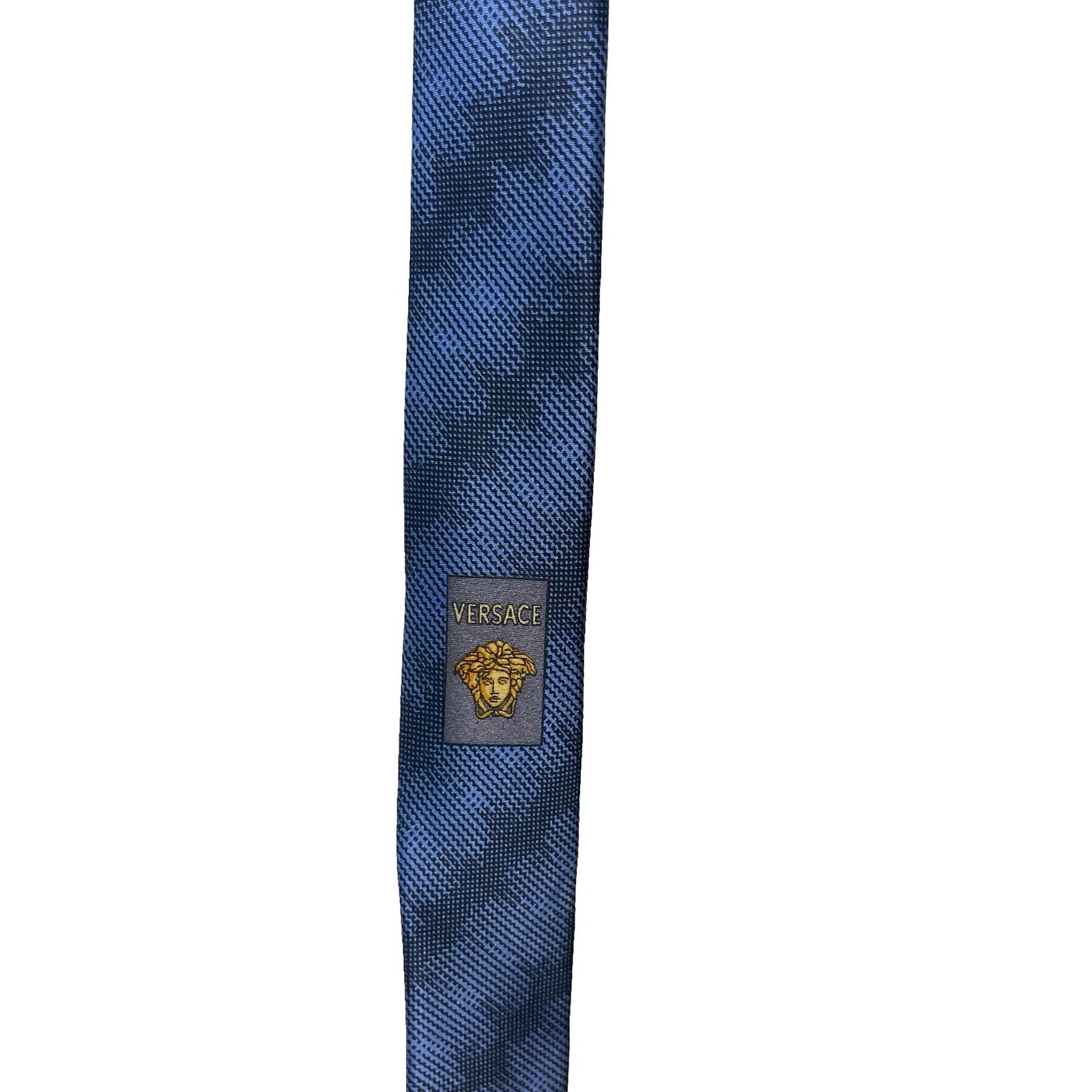 Versace Vintage Ganni Versace Blue Gold 100% silk tie Size ONE SIZE - 2 Thumbnail