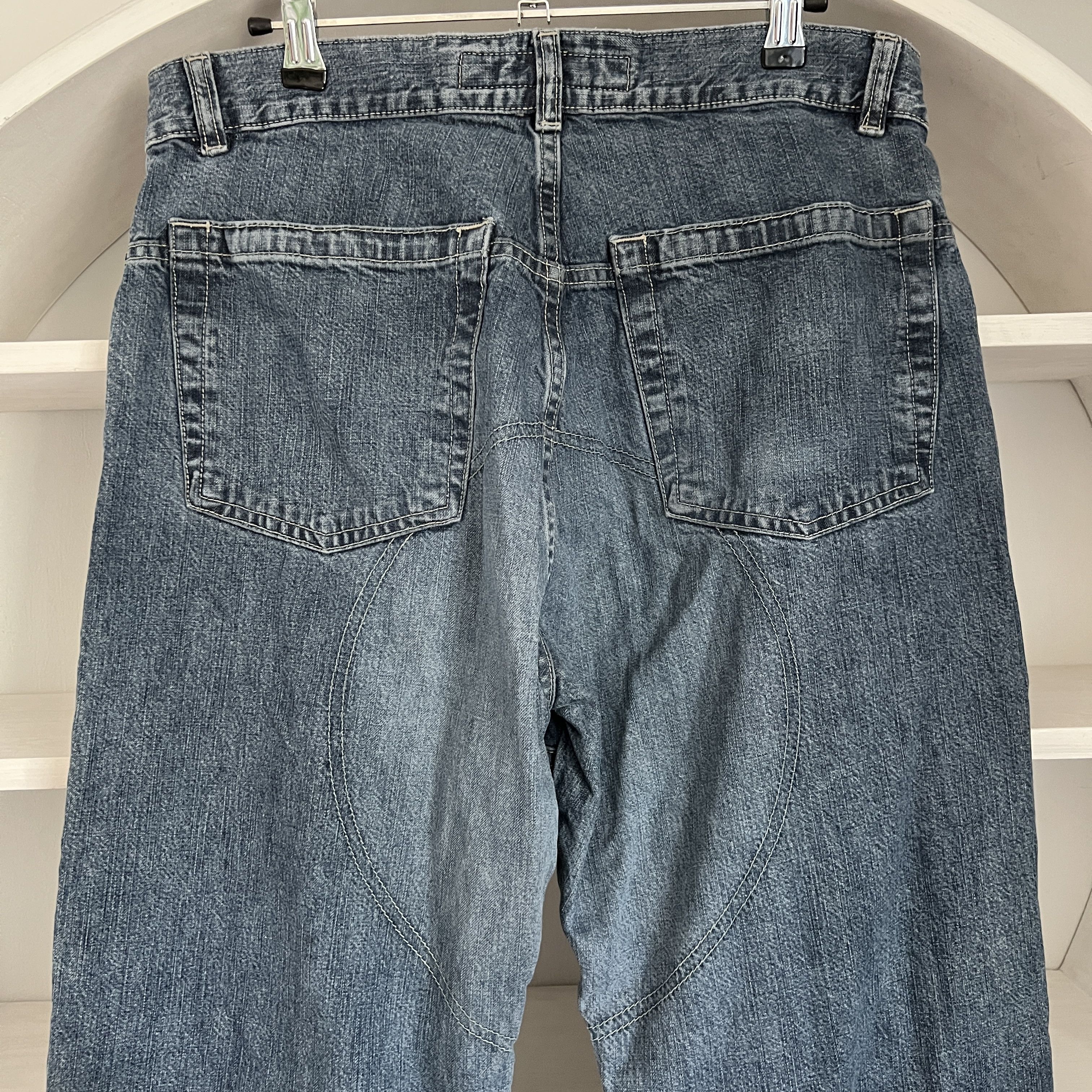 Other FISHBONE Vintage Stone Used Moto Wide Blue Jeans Size L Size US 32 / EU 48 - 11 Thumbnail