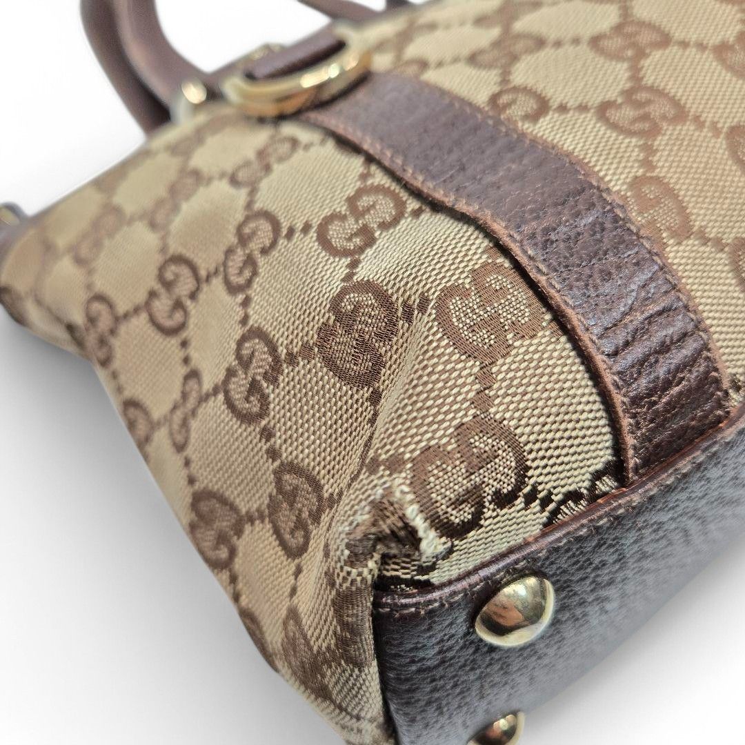Gucci Gucci - Abbey Mini Brown Beige Leather Handbag Small Size ONE SIZE - 6 Thumbnail