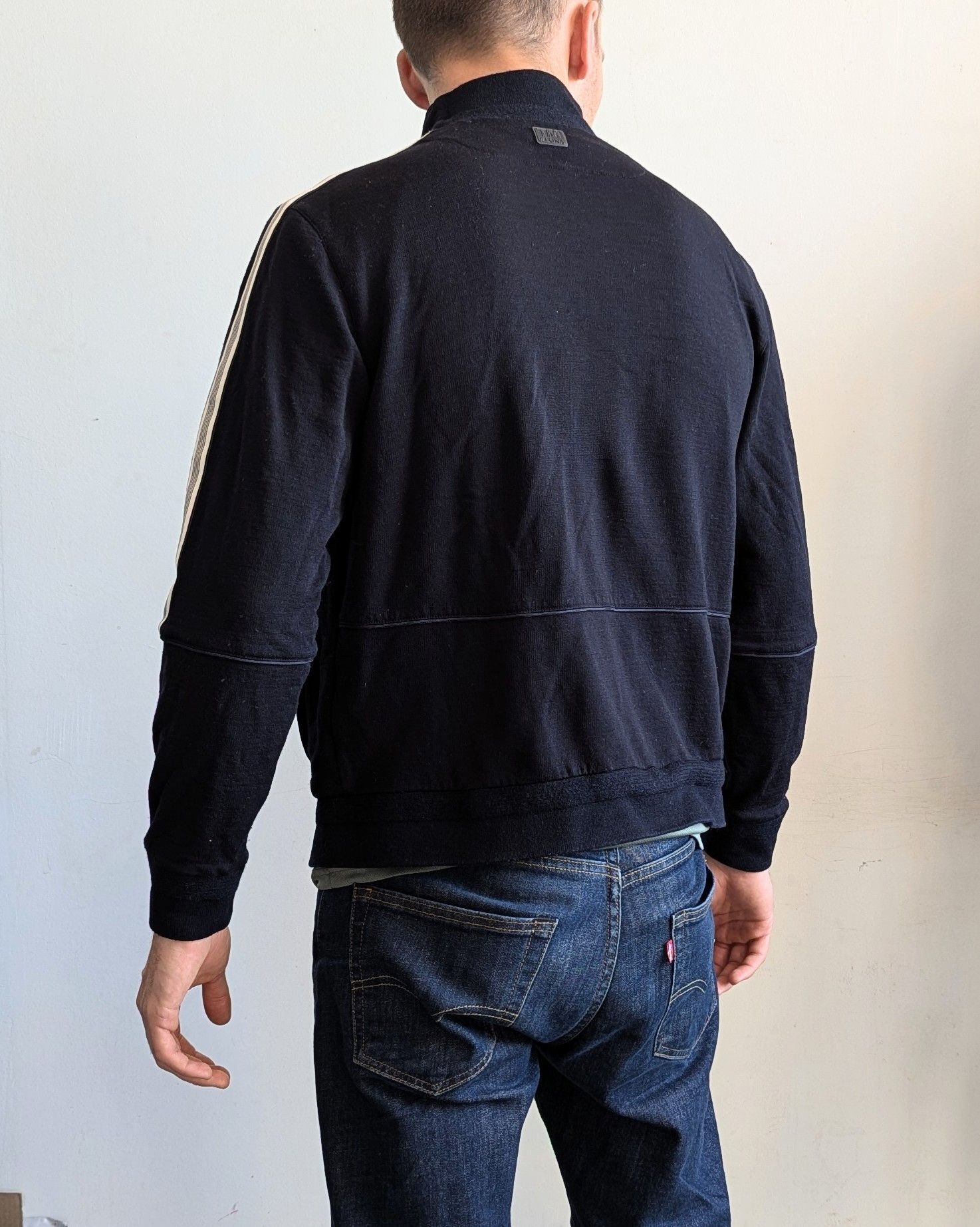 Ermenegildo Zegna × Z Zegna Tech Merino Zegna Zip Wool Jacket S-M Navy Blue Size US M / EU 48-50 / 2 - 2 Thumbnail