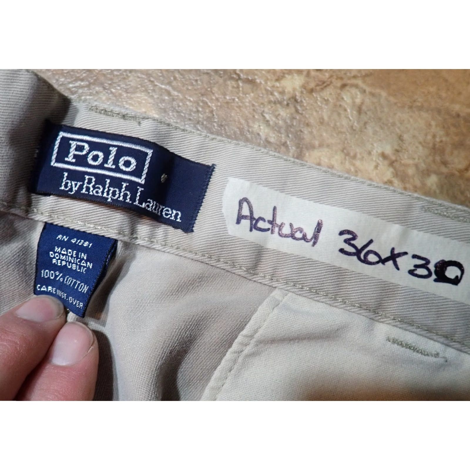 Polo Ralph Lauren VINTAGE Polo Ralph Lauren Men’s Dress/Casual Pants Flat Front Regular Fit 36x29 Khaki Gray Cotton Blend Men's Size US M / EU 48-50 / 2 - 5 Thumbnail