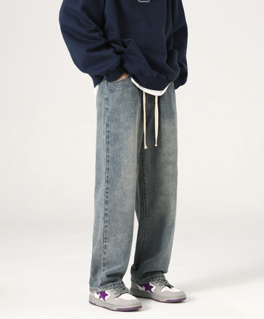 Japanese Brand × Vintage Japanese retro washed distressed loose straight jeans Size US 32 / EU 48 - 3 Thumbnail