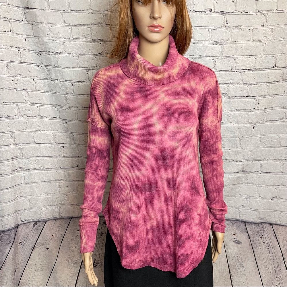 Anthropologie Anthropologie Maeve Tie Dye Thermal Cowl Neck Size XS Size XS / US 0-2 / IT 36-38 - 2 Thumbnail