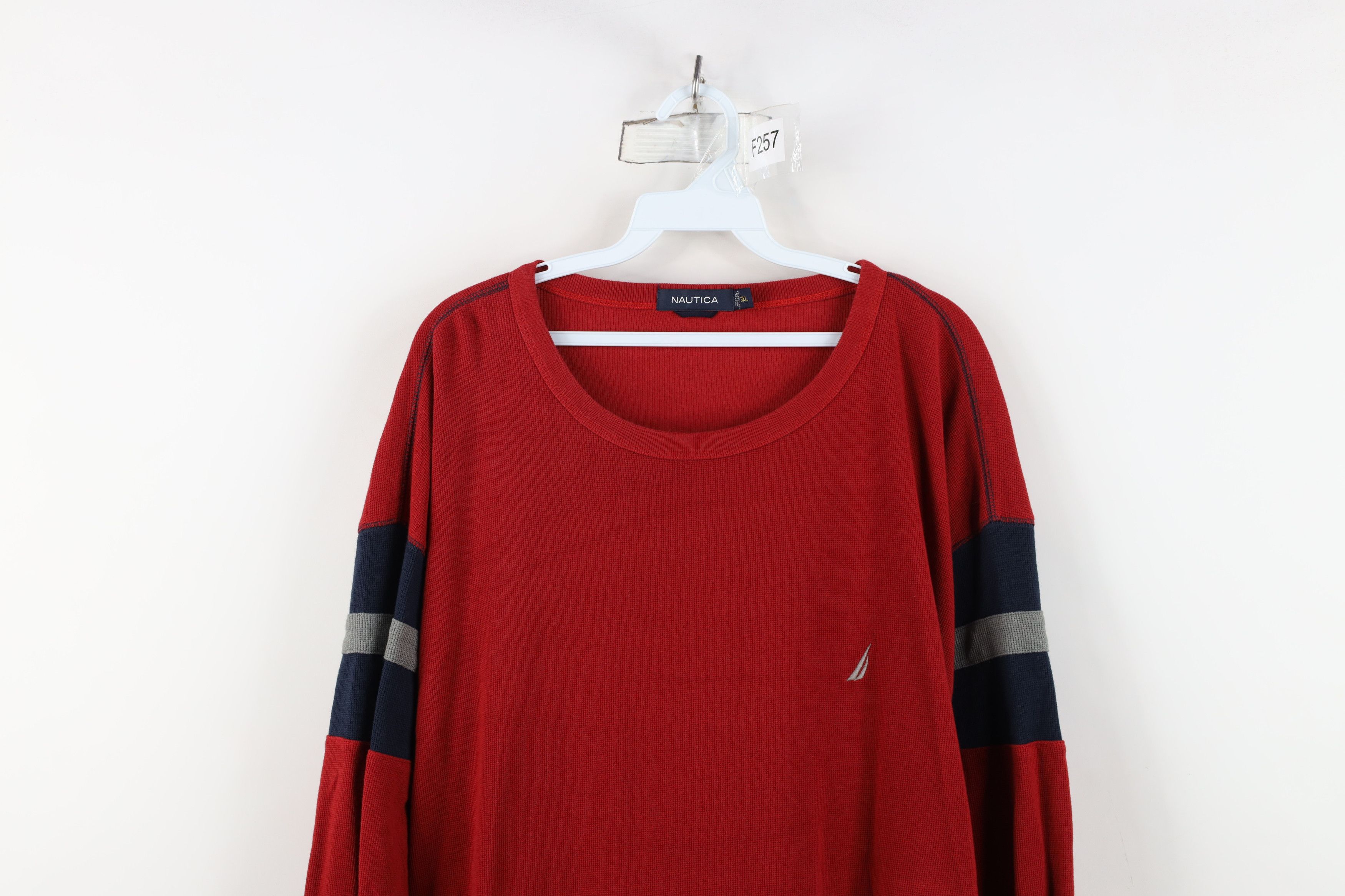 Nautica Vintage Nautica Thermal Waffle Knit Long Sleeve T-Shirt Red Size US XXL / EU 58 / 5 - 2 Thumbnail