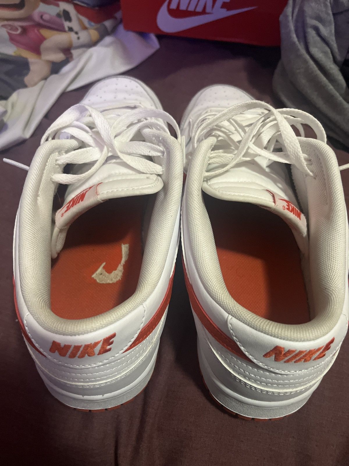 Nike Nike dunk low white/Red Picante Size US 12.5 / EU 45-46 - 4 Thumbnail