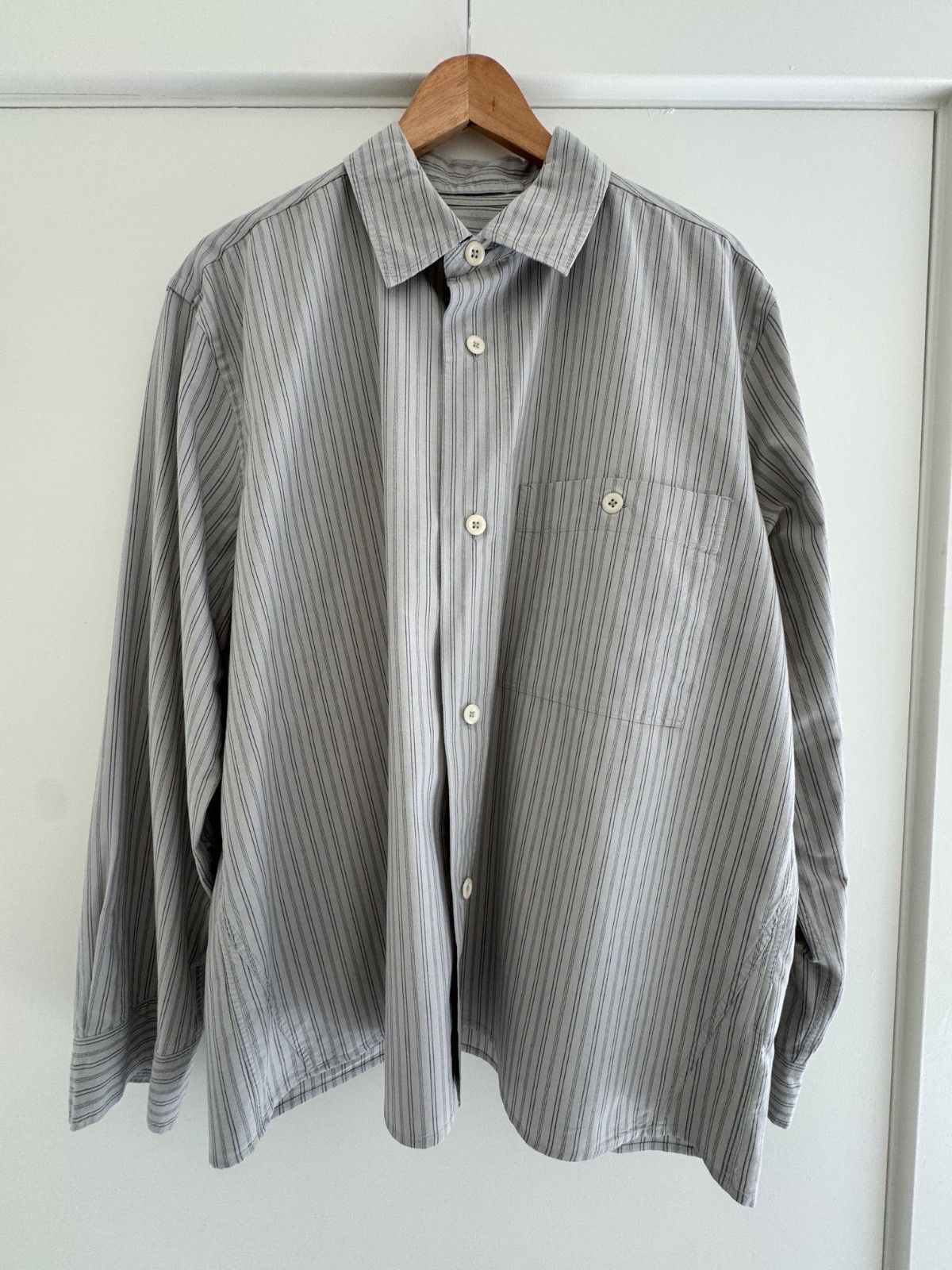 Margaret Howell Margaret Howell MHL. Cotton Shirt Pyjama Stripe Cloud Ink XL Size US XL / EU 56 / 4 - 2 Thumbnail