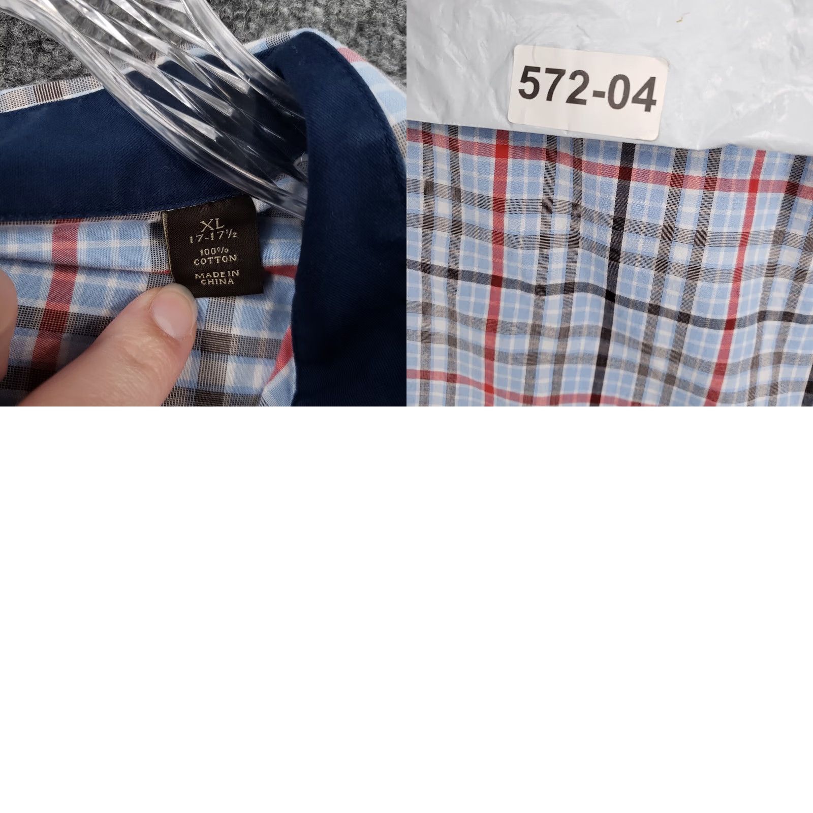 Tasso Elba Tasso Elba Blue Plaid Long Sleeve Collared Dress Shirt Mens XL Size 46R - 9 Thumbnail