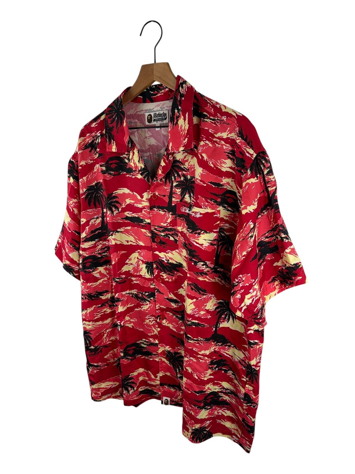 Bape SS25 BAPE Palm Tree Camo Open Collar Pocket SS Shirt Red Size US XL / EU 56 / 4 - 2 Thumbnail