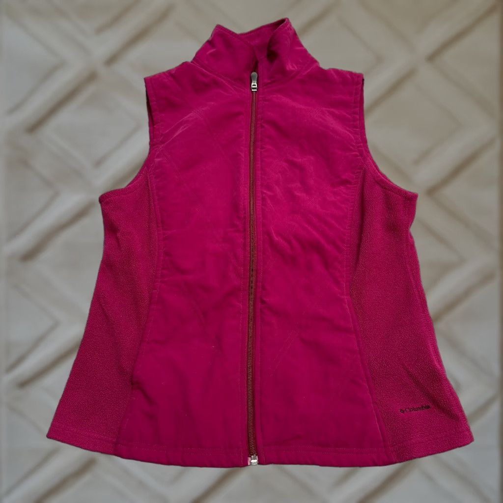 Vintage Columbia Vest Womens Small Red Full Zip High Neck Outdoor Hiking Size S / US 4 / IT 40 - 1 Thumbnail