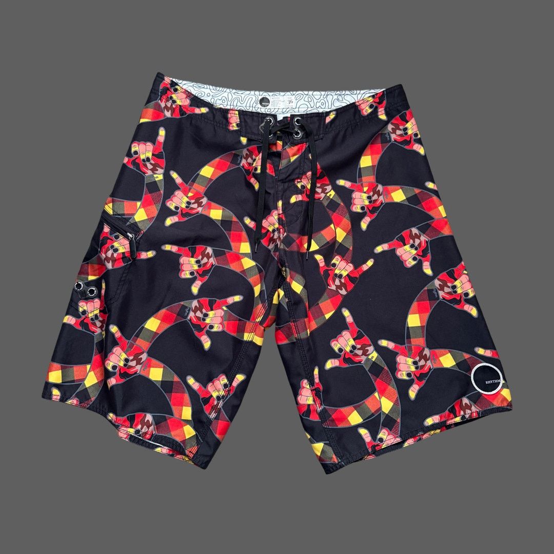 Rhythm Rhythm 23" Shaka Long Boardshorts Size 36 GUC Y2K Style Size US 36 / EU 52 - 1 Thumbnail
