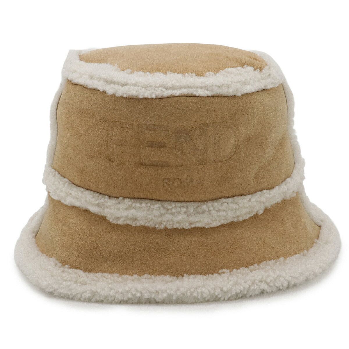 Fendi Fendi Fendi Logo Shearling Bucket Hat Sheepskin Hat Natural Material Hats DUTY FREE for USA Size ONE SIZE - 1 Thumbnail