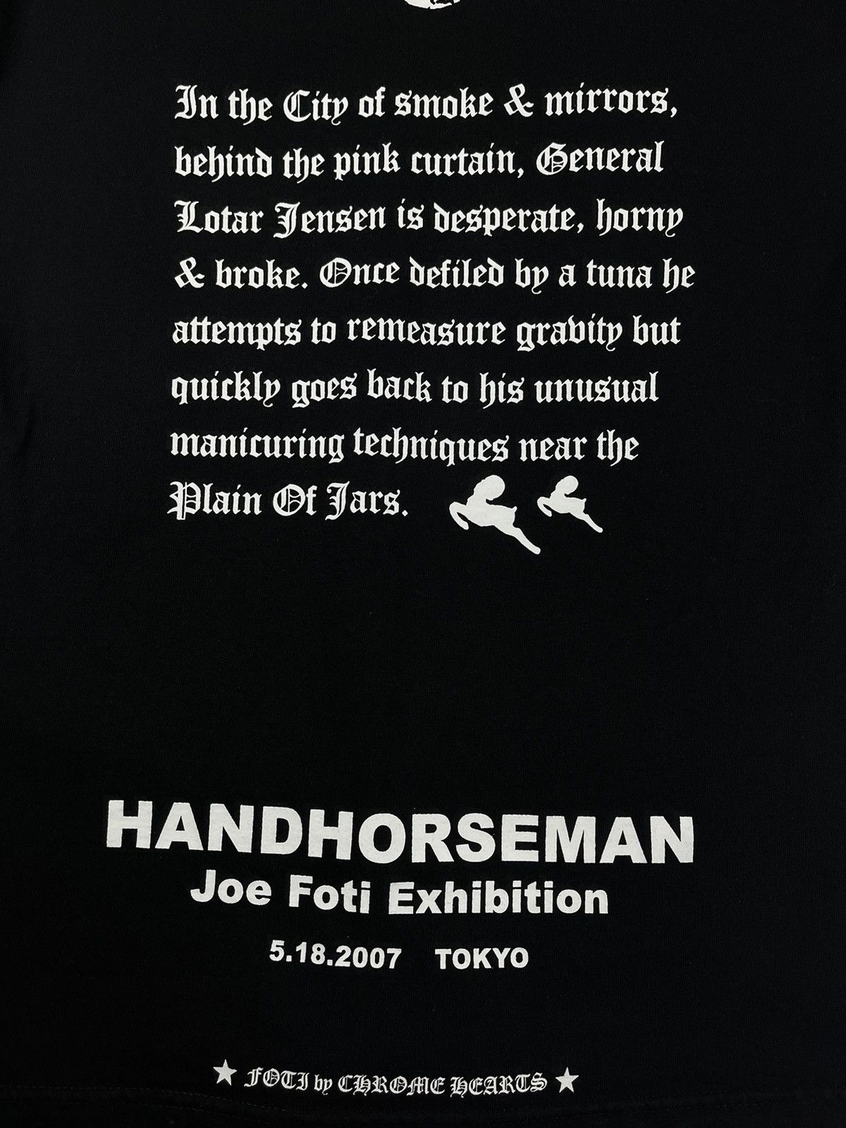 Chrome Hearts 2007 Chrome Hearts Joe Foti Hand Horseman Skull Tshirt Black Size US M / EU 48-50 / 2 - 4 Thumbnail