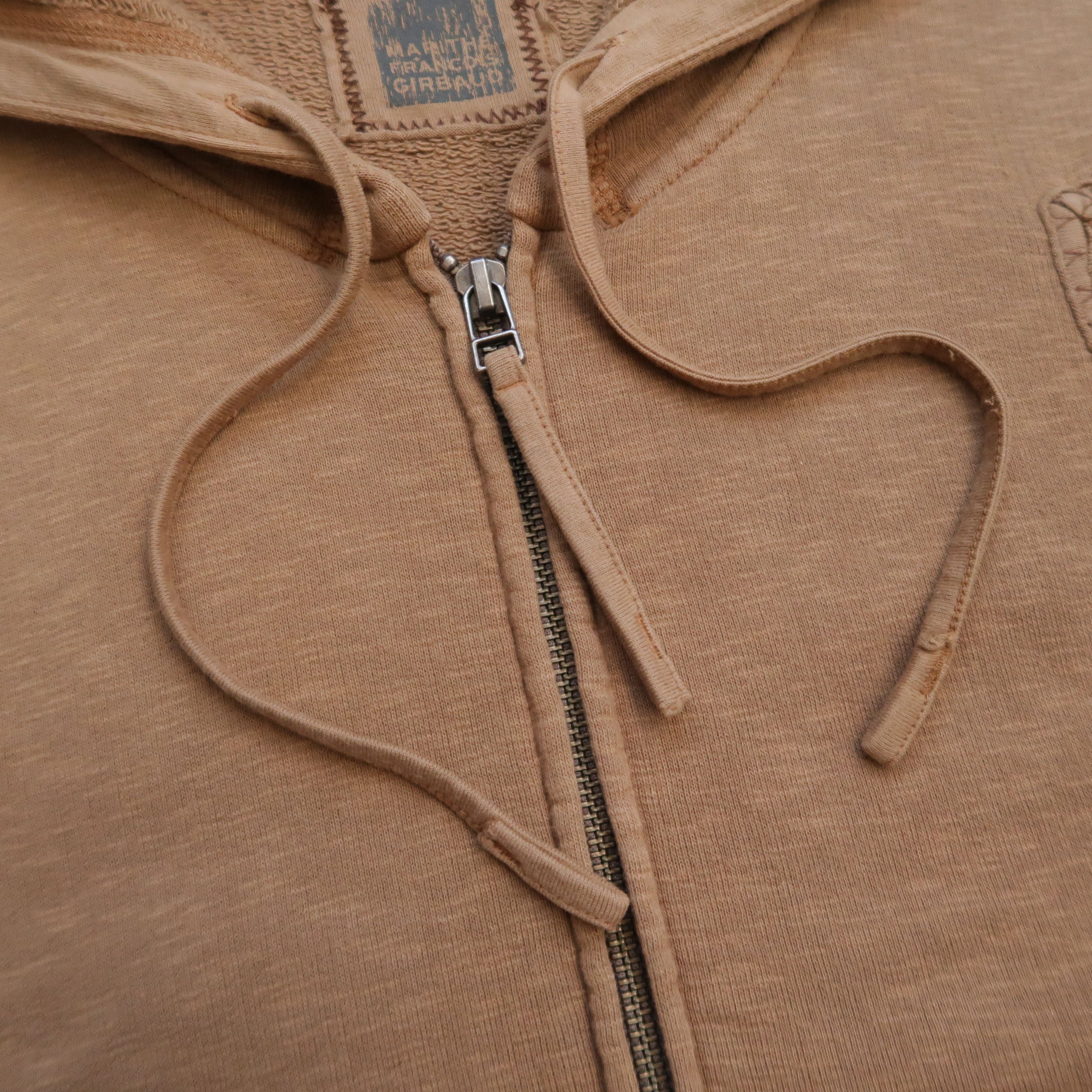 1990s Marithe Francois Girbaud Patchwork Brown Hoodie