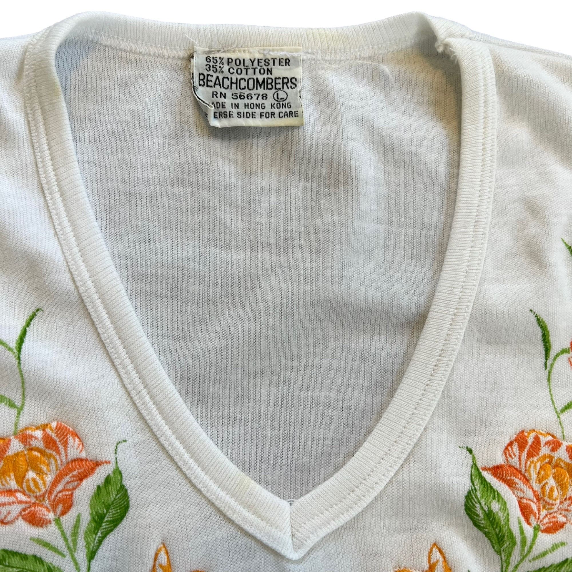 Vintage Vintage Beachcombers Floral Embroidered Super Soft Tee S Size S / US 4 / IT 40 - 4 Thumbnail