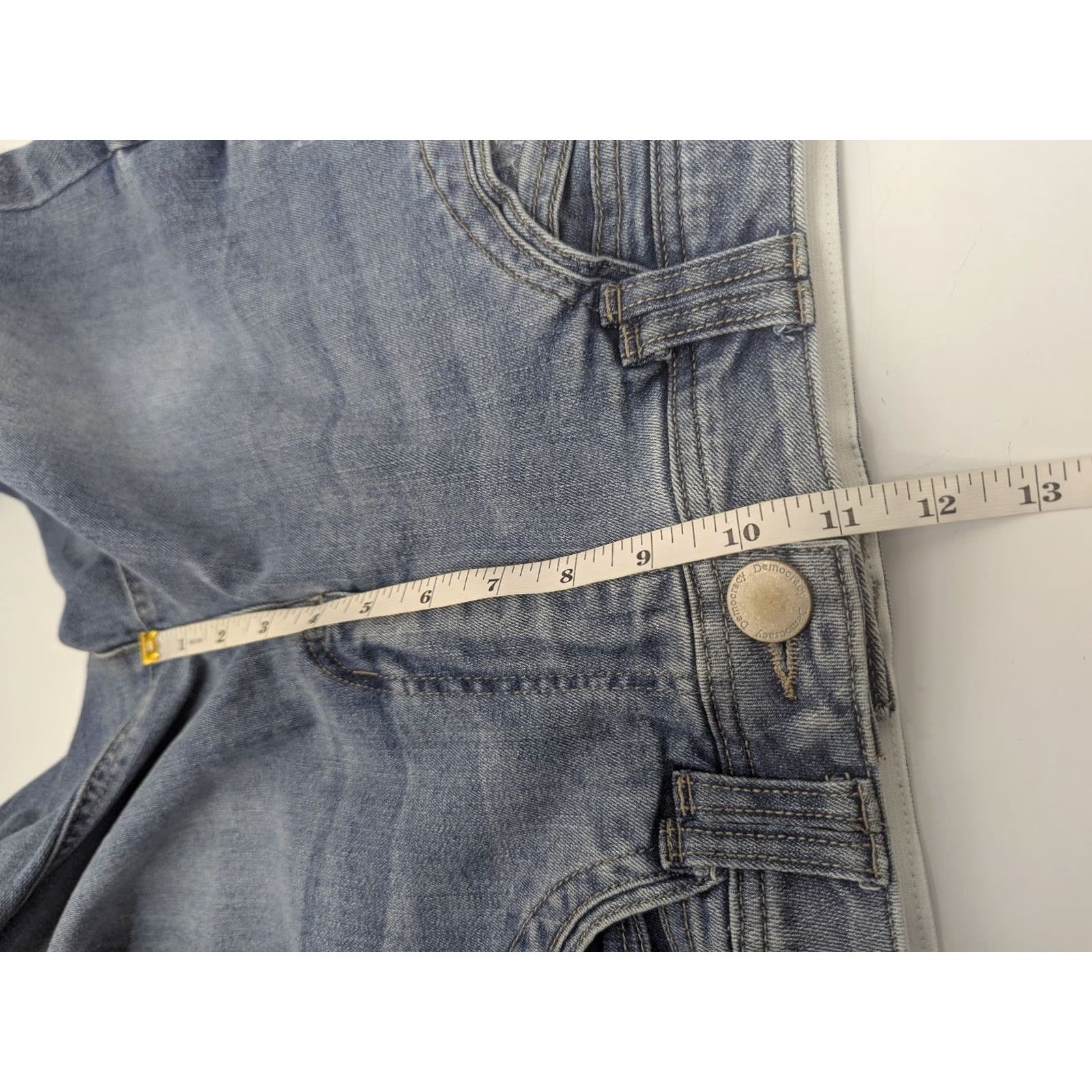 Vintage Democracy Jeans Ankle 8 Womens Medium Wash Blue Pop 5-Pocket Denim AB Technology Slim Stretch Regular Waist Mid Rise Shirts? Size 30" / US 8 / IT 44 - 7 Thumbnail