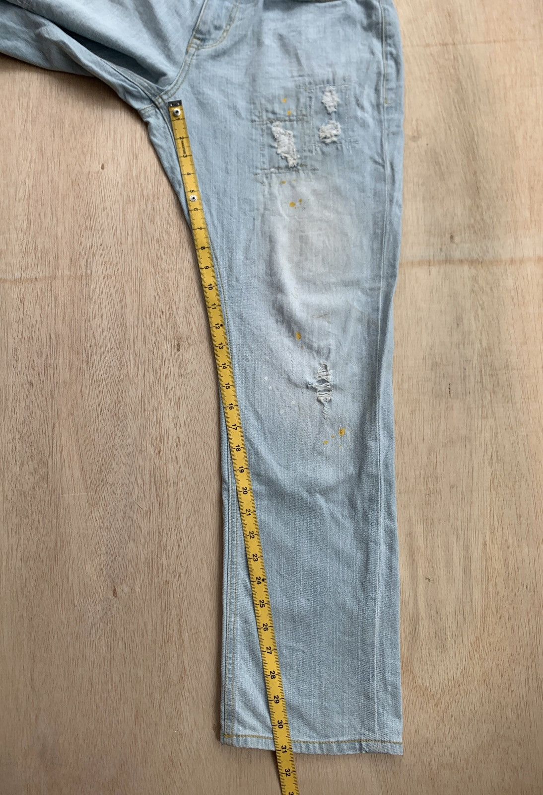 Issey Miyake × Japanese Brand × Tete Homme Tete Homme Distressed Denim Jeans Size US 33 - 13 Thumbnail