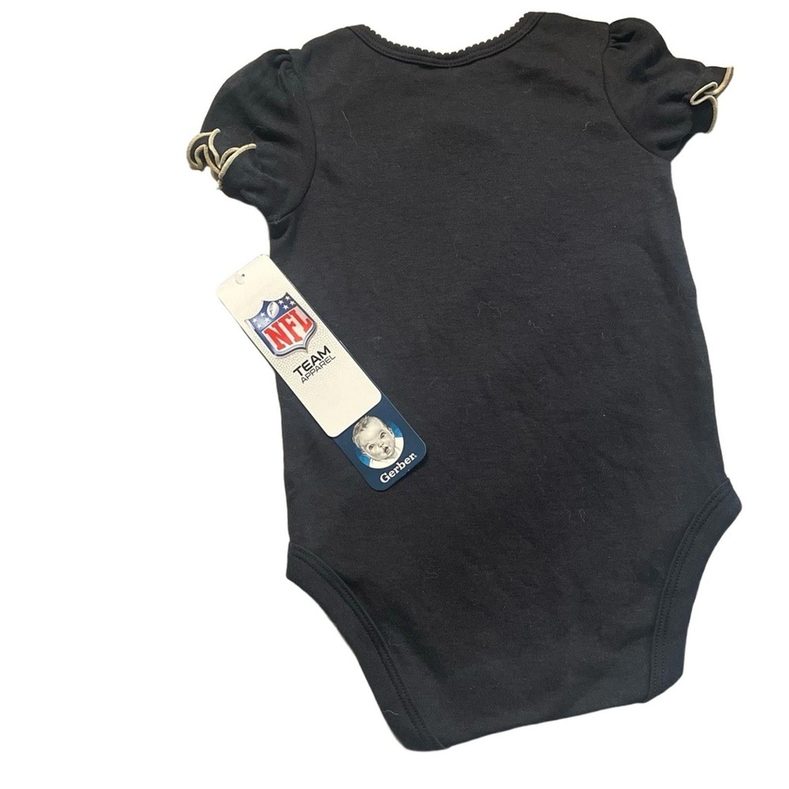 NFL Gerber NFL Saints Bodysuit 3-6M Black Gold Ruffle Sleeve Size ONE SIZE - 3 Thumbnail