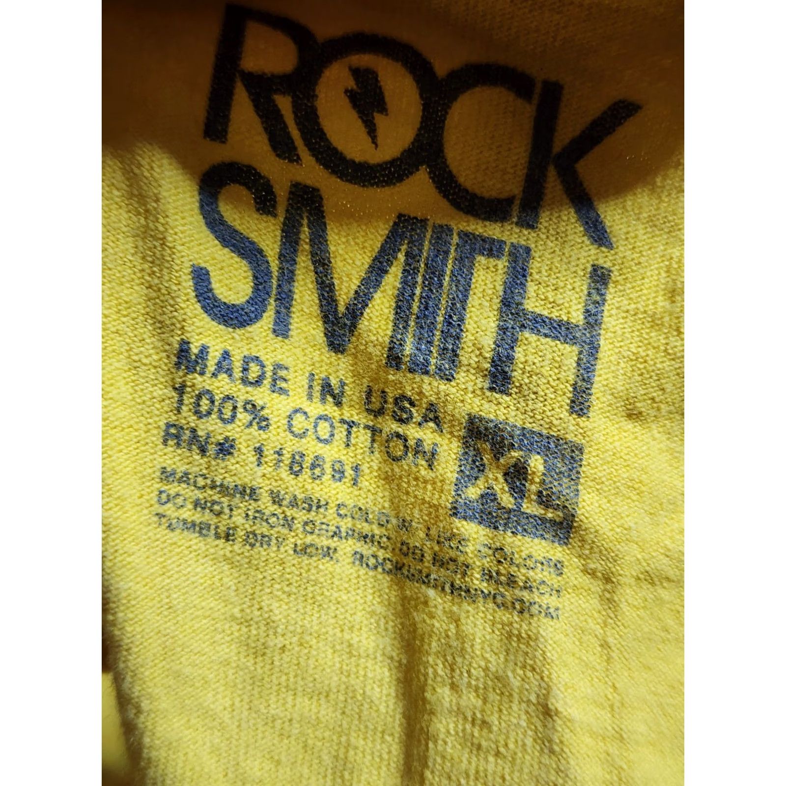 Vintage Mens XL Rocksmith Tank top Shirt Distressed Yellow Cotton Sleeveless Round Neck Size US XL / EU 56 / 4 - 7 Thumbnail