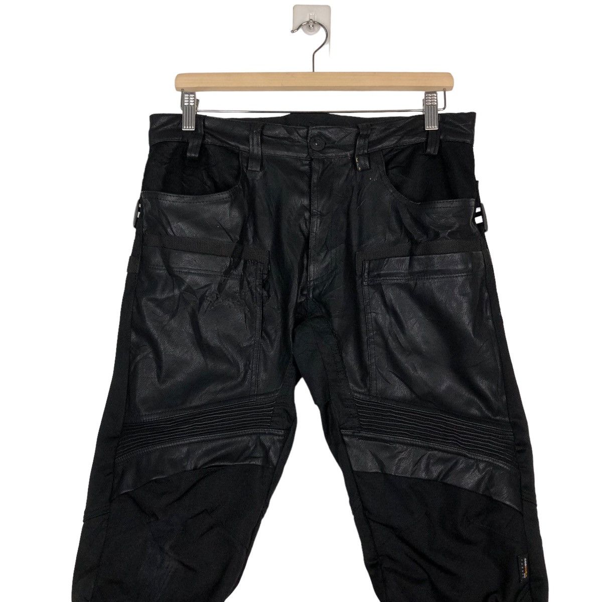 Hysteric Glamour 🔥Vintage Soft Leather Biker Pants Corduro Fabric Japan Size US 33 - 4 Thumbnail
