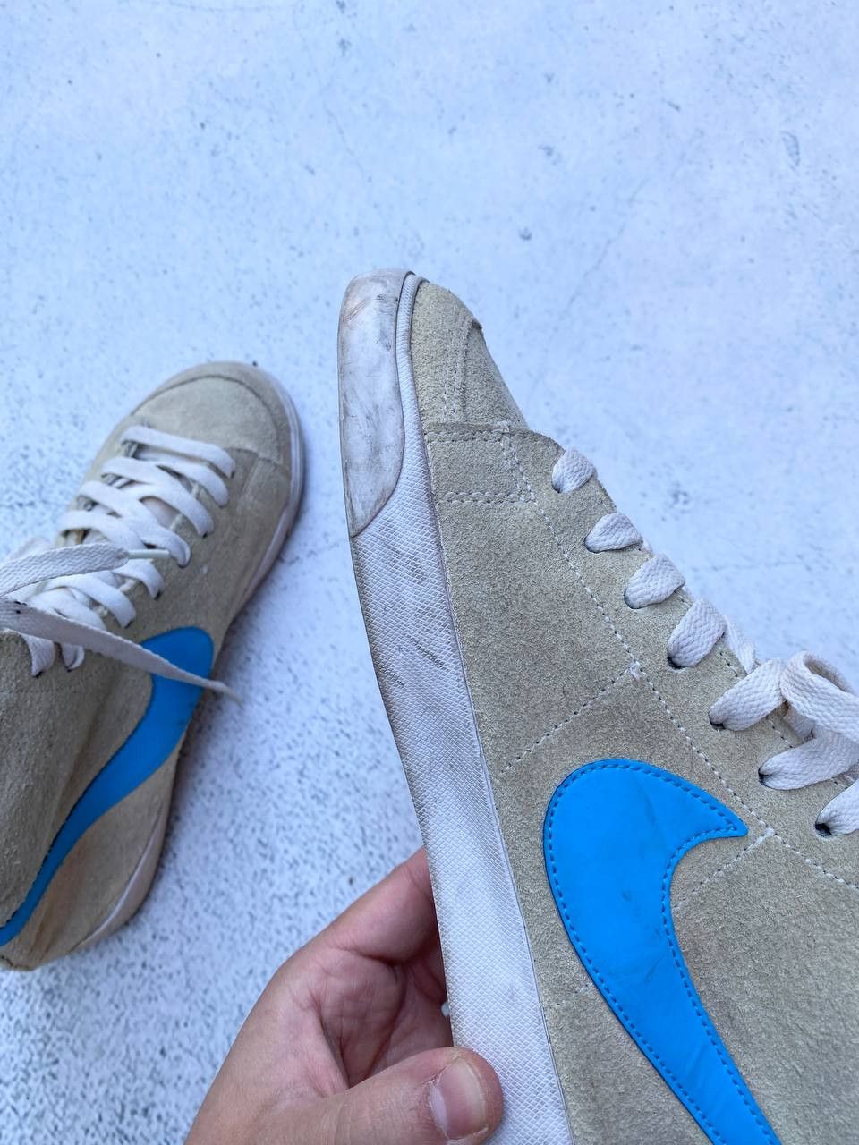 Nike Nike Vintage Faded Beige Distressed Sneakers Size US 7 / IT 37 - 13 Thumbnail