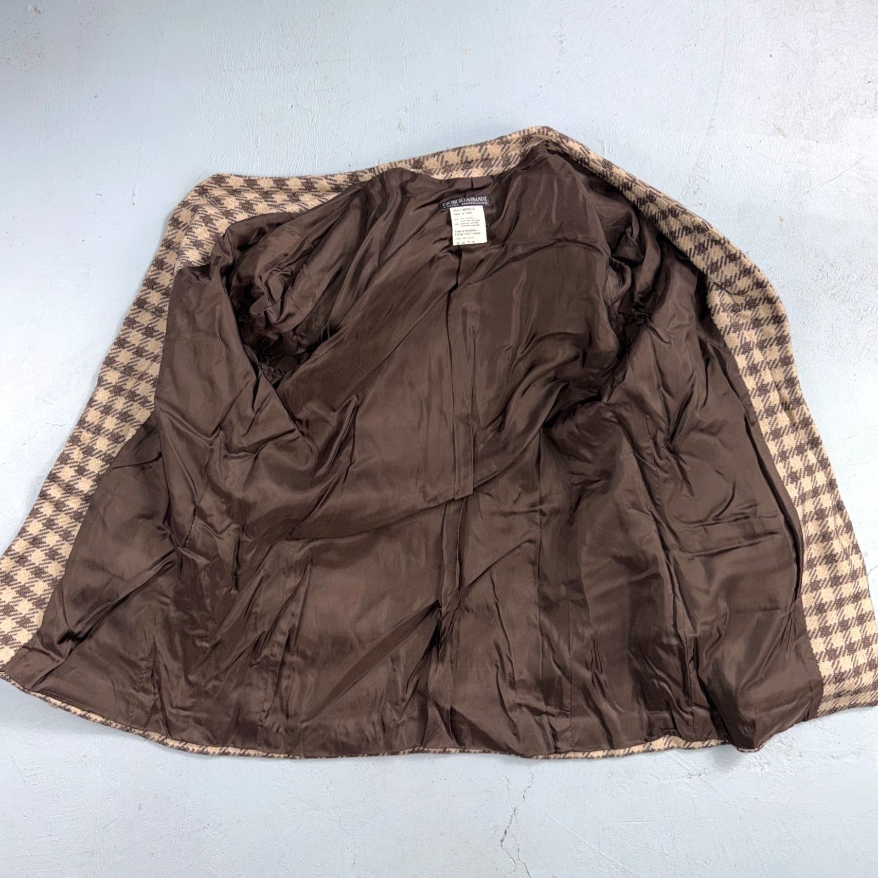 Giorgio Armani VINTAGE Giorgio Armani Jacket Women 42 Brown Houndstooth Wool Cashmere Italy Size M / US 6-8 / IT 42-44 - 2 Thumbnail