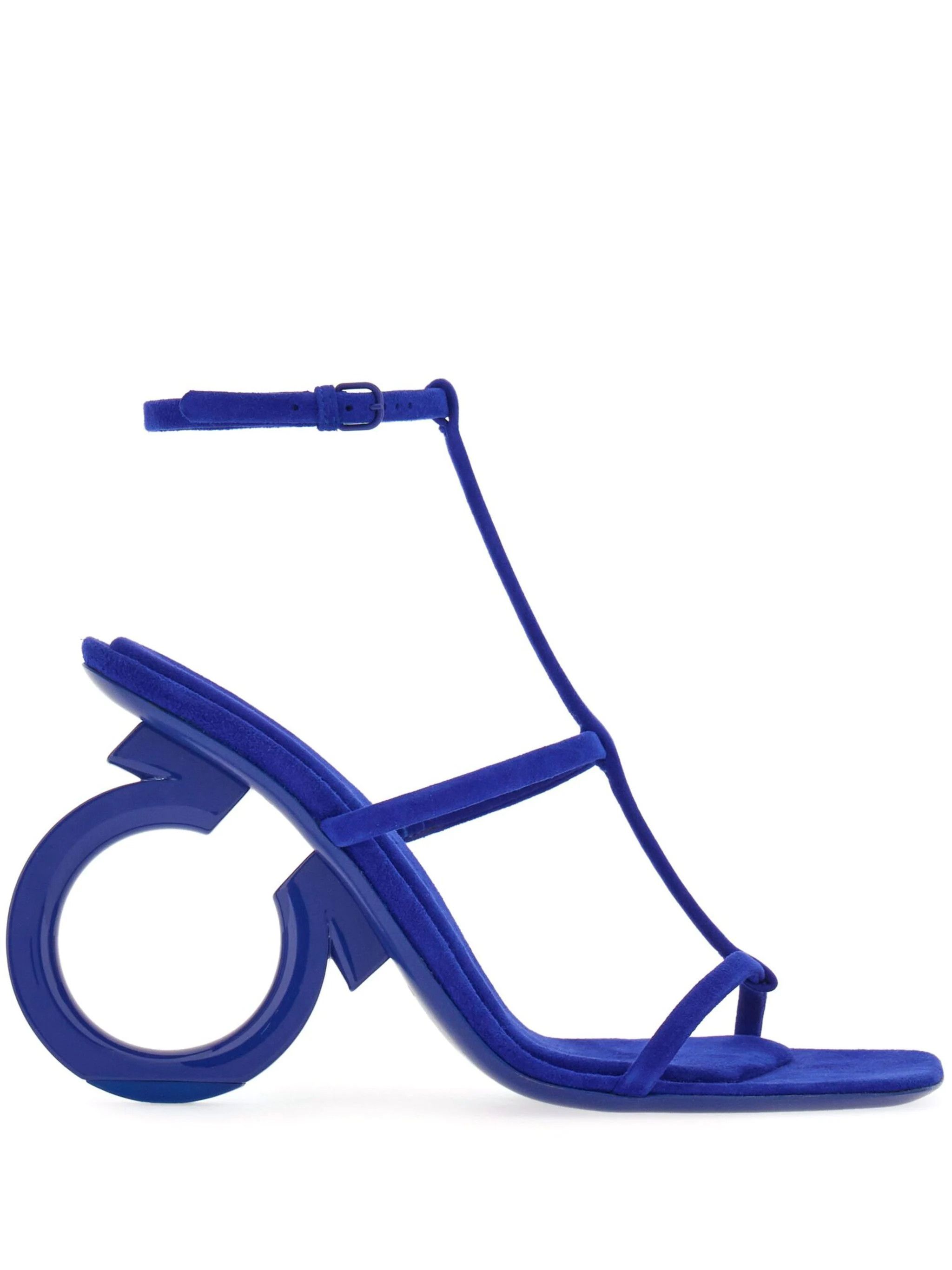 Salvatore Ferragamo o1s1rm0724 Elina Open-Toe Sandals in Blue Size US 9.5 / IT 39.5 - 1 Thumbnail