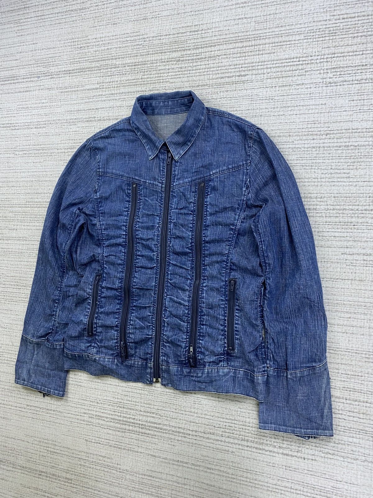 Vintage Vtg Passione Final Home Inspired Multizipper Denim Jacket Size US M / EU 48-50 / 2 - 4 Thumbnail
