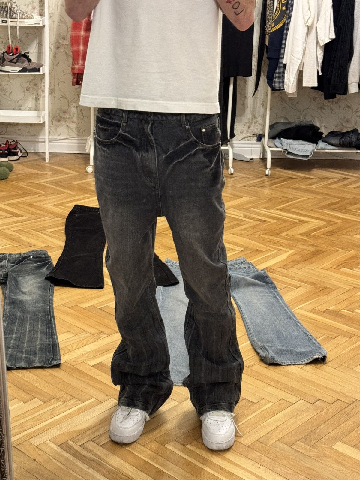 Japanese Brand × Vintage Lost tape flared denim Size US 31 - 6 Thumbnail