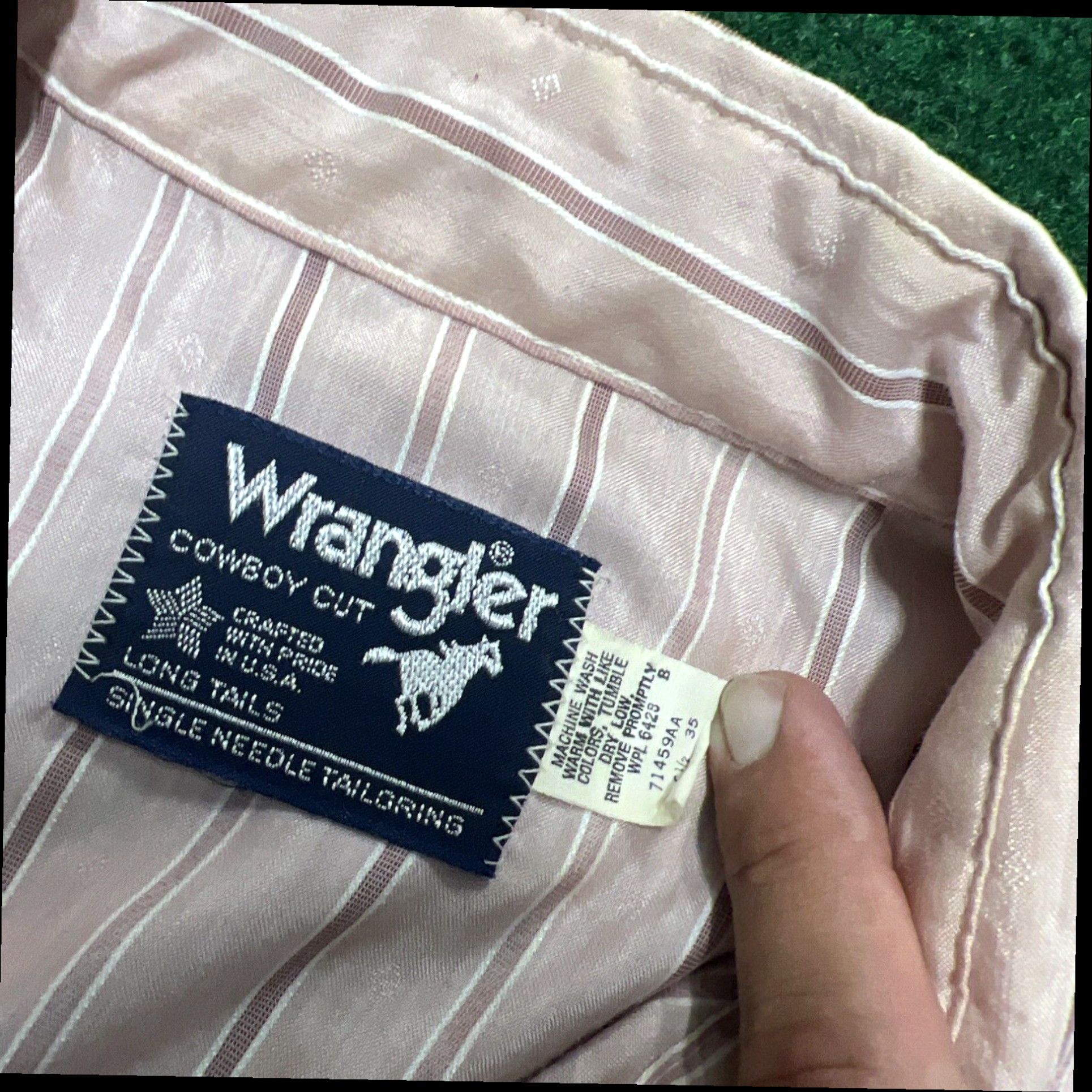 Wrangler Vintage Wrangler Shirt Men 16.5x35 Large Pink Striped Pearl Snap Western USA Size US L / EU 52-54 / 3 - 7 Thumbnail