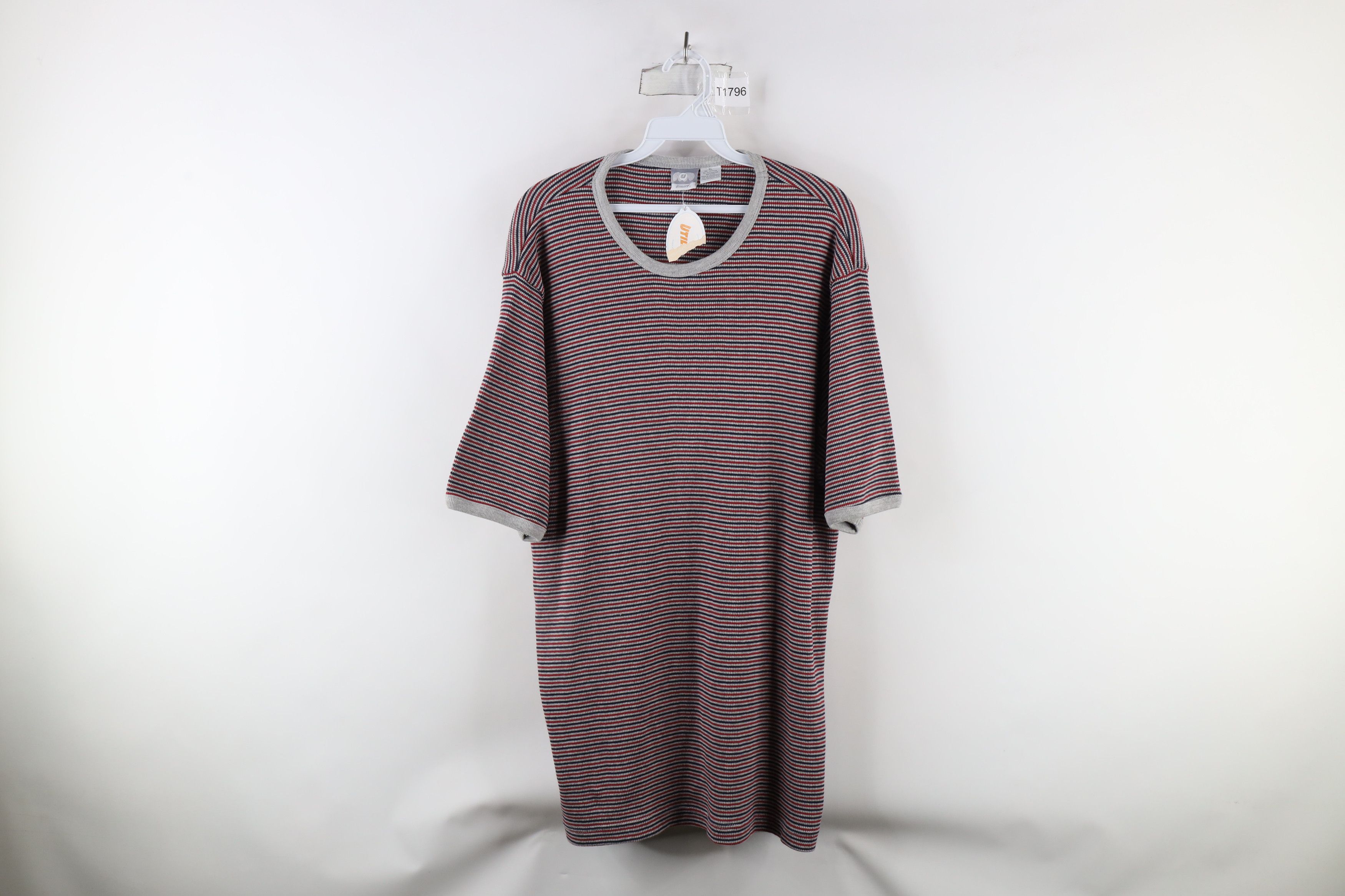 Vintage Deadstock Vintage 90s Streetwear Waffle Knit Ringer T-Shirt Size US XL / EU 56 / 4 - 1 Thumbnail