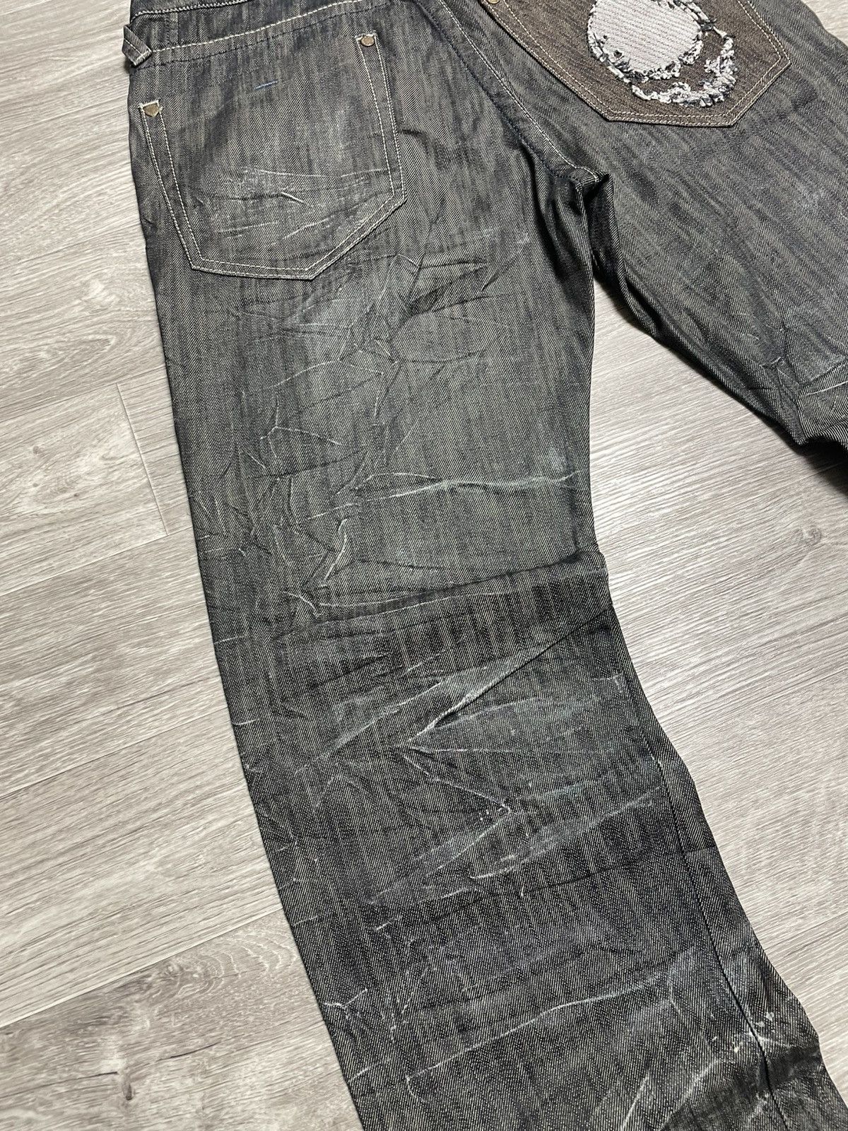 Other Vintage Mondo Distressed Skull Graphic Patchwork Jeans Denim Size US 36 / EU 52 - 18 Thumbnail
