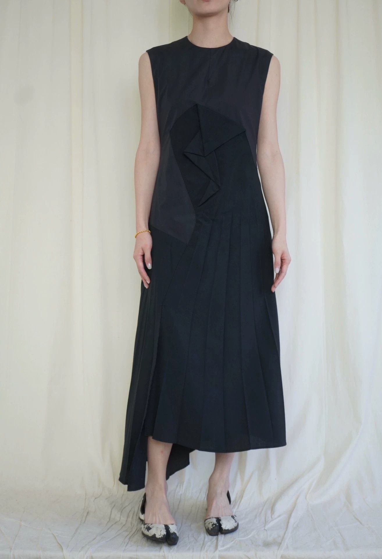 Masaki Matsushima Masaki Matsushima 1998 Geometric Origami Pleated Sleeveless Dress Size S / US 4 / IT 40 - 3 Thumbnail