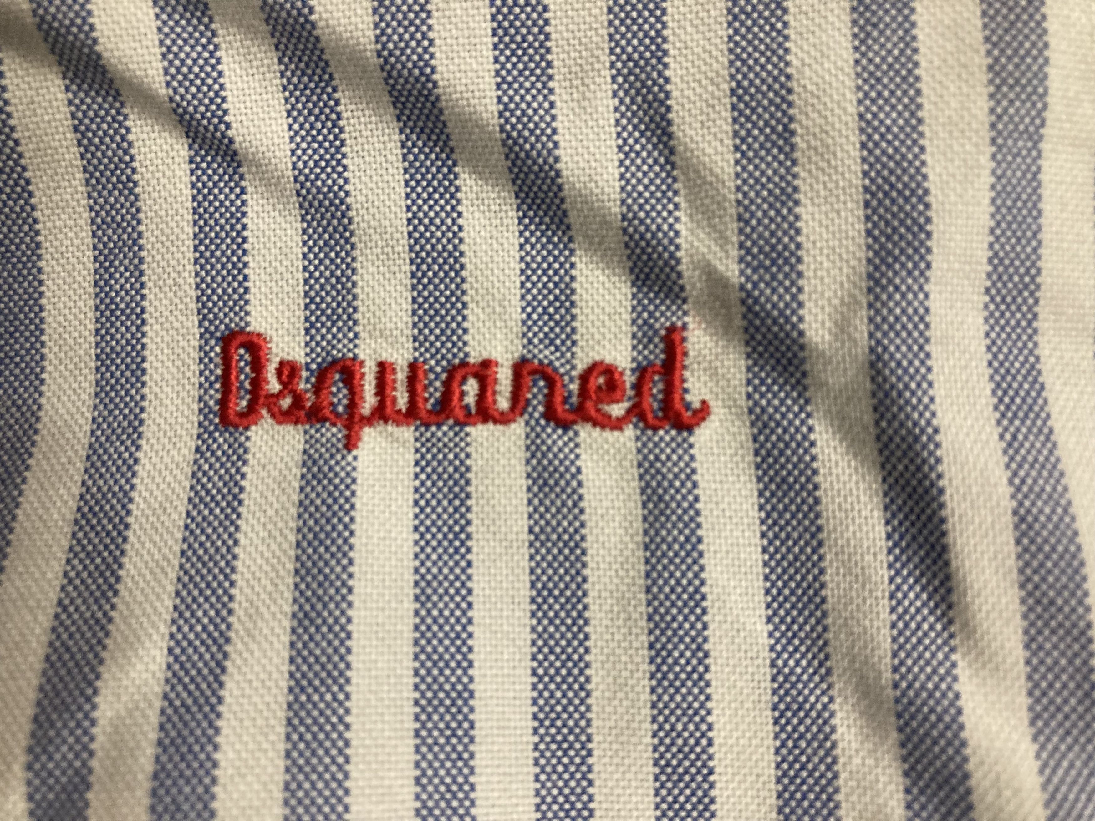 Dsquared2 Dsquared2 White/Blue Striped Shirt Size US L / EU 52-54 / 3 - 5 Thumbnail