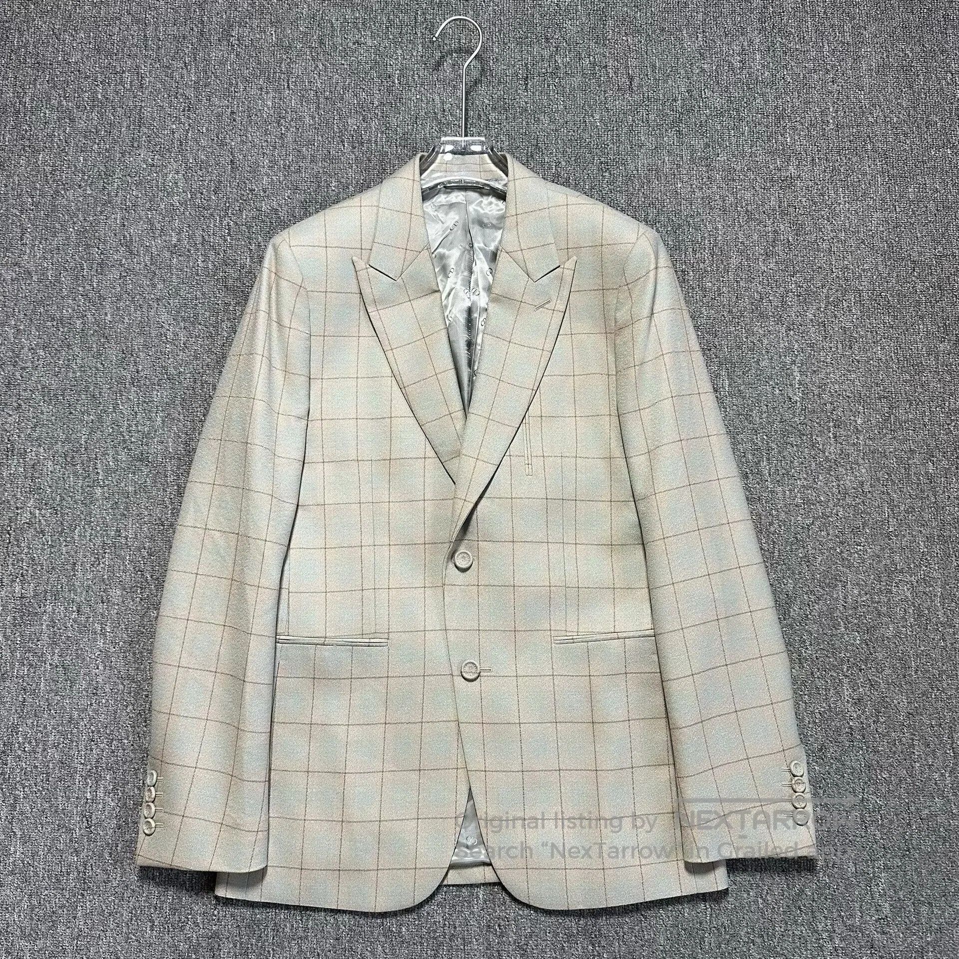 Dior Dior Man 23FW Beige Plaid Wool Suit. Size US S / EU 44-46 / 1 - 1 Thumbnail